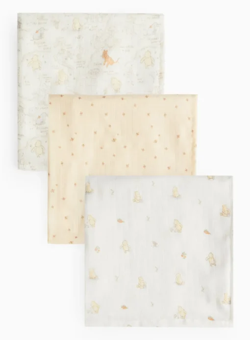 Winnie The Pooh Muslin Square 3 Pack One Size